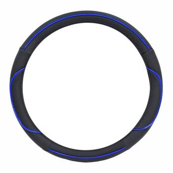 Xkeribom Lenkradbezug 37-38cm Lenkradschoner Lenkradschutz Schwarz Blau Stripe